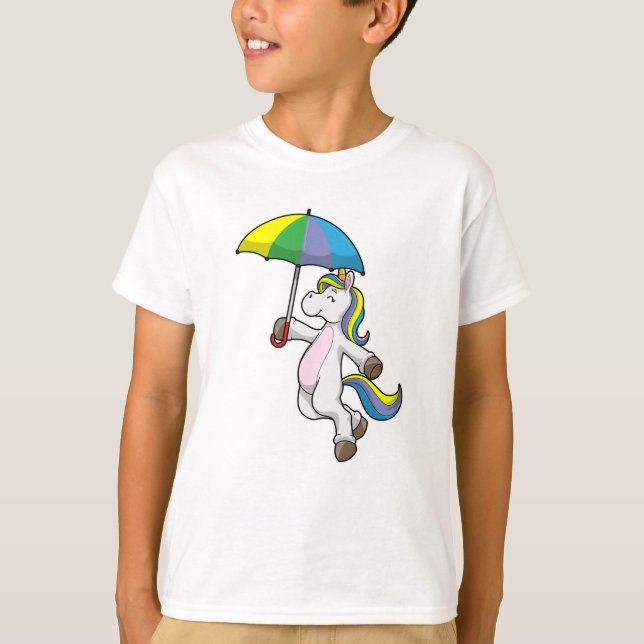 Unicorn with Umbrella T-Shirt (Front)
