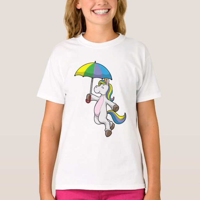 Unicorn with Umbrella T-Shirt (Front)