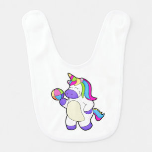 Unicorn with Volleyball Baby Bib