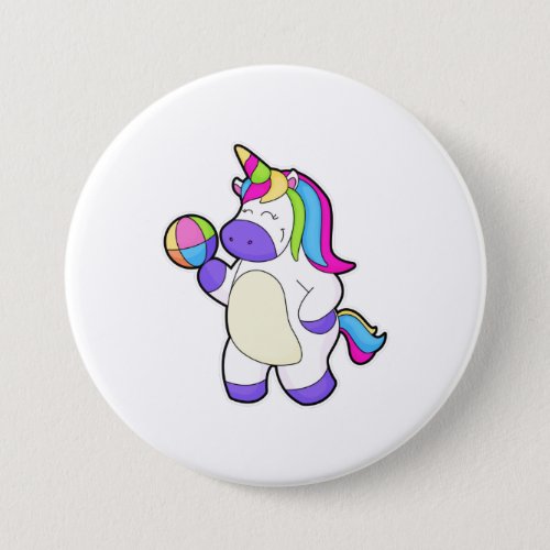 Unicorn with Volleyball Button