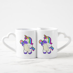Unicorn with Volleyball Coffee Mug Set