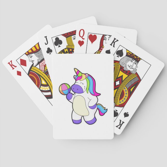 Unicorn with Volleyball Poker Cards (Back)