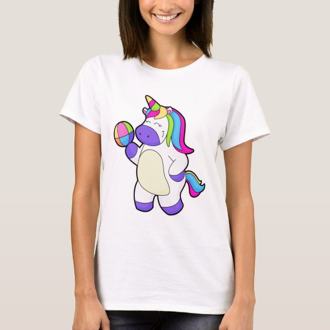 Unicorn with Volleyball T-Shirt (Front)