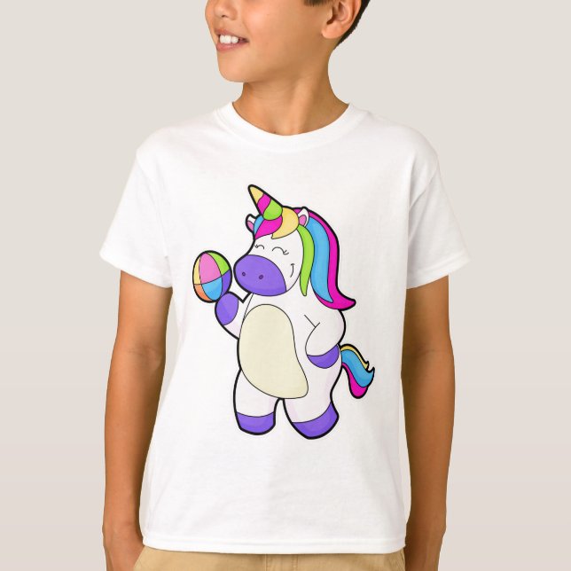 Unicorn with Volleyball T-Shirt (Front)