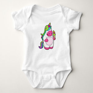Unicorn with Waffle Ice cream Baby Bodysuit