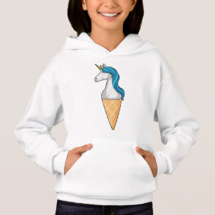 Unicorn with Waffle ice cream Hoodie