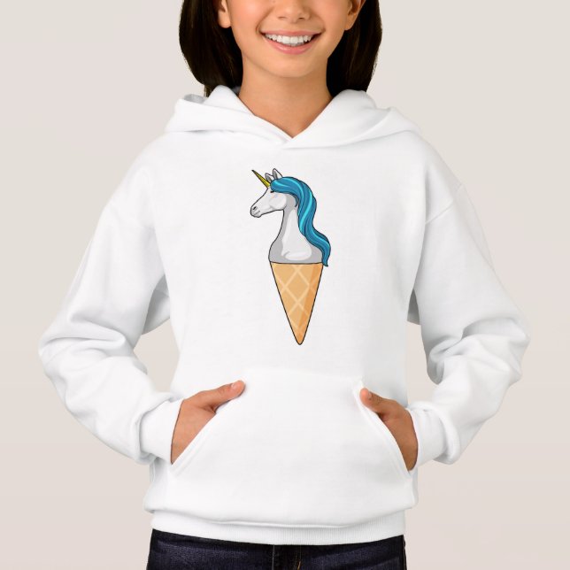 Unicorn with Waffle ice cream Hoodie (Front)