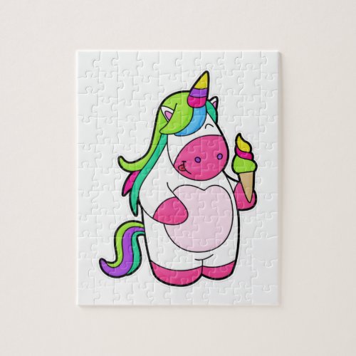 Unicorn with Waffle Ice cream Jigsaw Puzzle