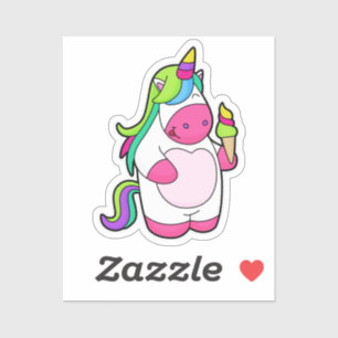 Unicorn with Waffle Ice cream Sticker