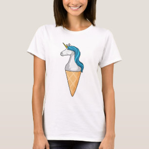 Unicorn with Waffle ice cream T-Shirt