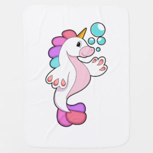 Unicorn with Water bubbles.PNG Baby Blanket