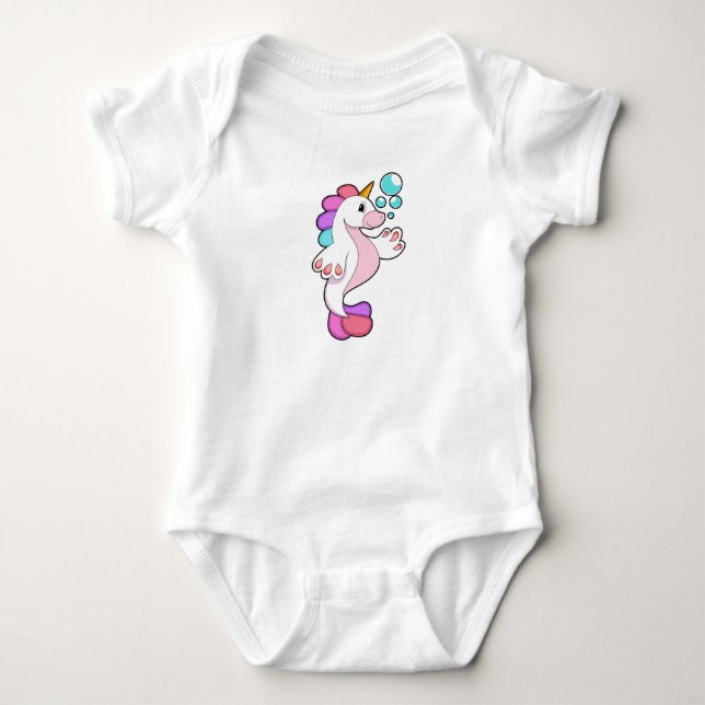 Unicorn with Water bubbles.PNG Baby Bodysuit (Front)