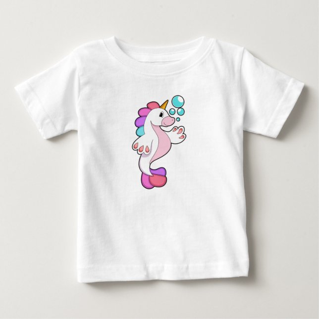 Unicorn with Water bubbles.PNG Baby T-Shirt (Front)