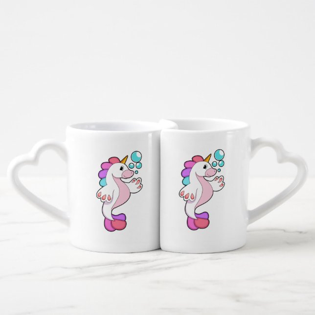 Unicorn with Water bubbles.PNG Coffee Mug Set (Front Nesting)