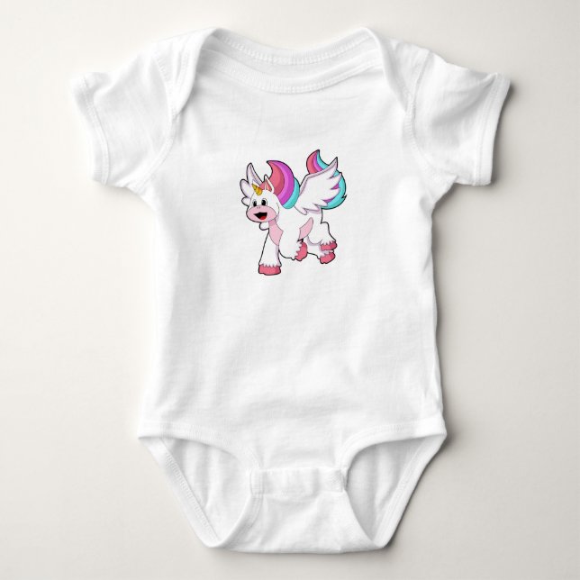 Unicorn with Wing.PNG Baby Bodysuit (Front)