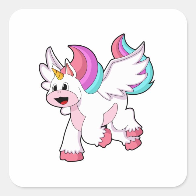 Unicorn with Wing.PNG Square Sticker (Front)