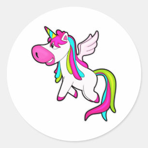Unicorn with Wings Classic Round Sticker