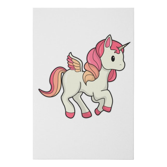 Unicorn with Wings Faux Canvas Print (Front)