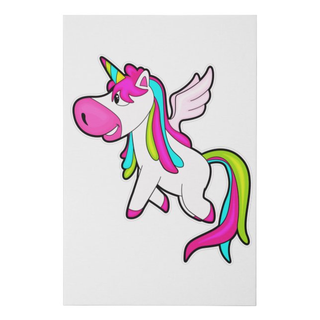 Unicorn with Wings Faux Canvas Print (Front)