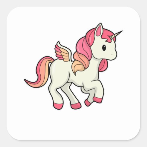 Unicorn with Wings Square Sticker