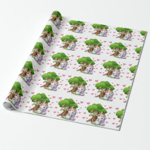 Unicorn & Woodland Friends Wrapping Paper Cute