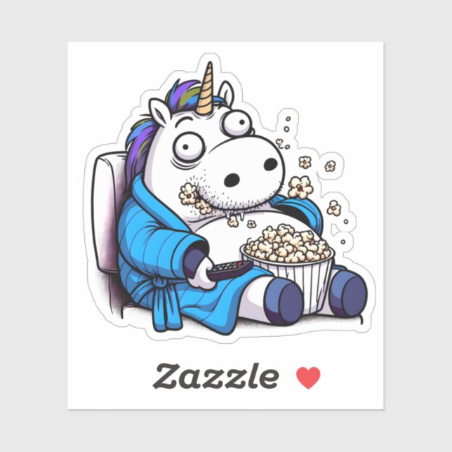 Unicorn Working Remote Sticker (Sheet)