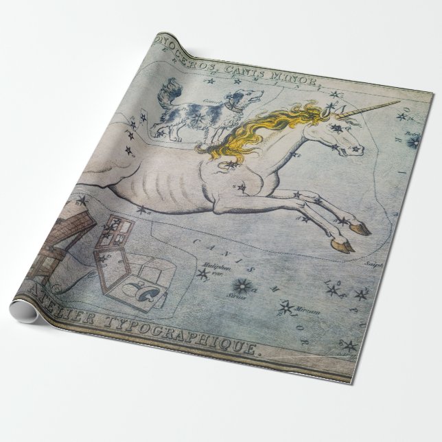 Unicorn Wrapping or Decoupage Paper (Unrolled)