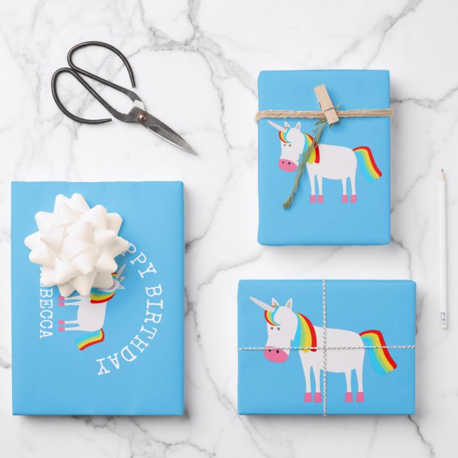 Unicorn Wrapping Paper Sheets (Front)