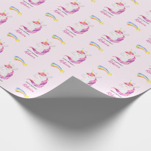 Unicorn Wrapping Paper (Watercolor Rainbow)