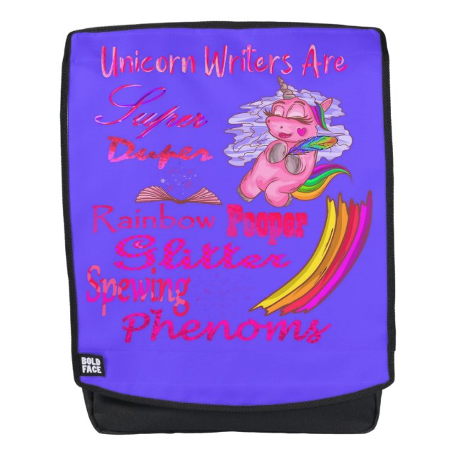 Unicorn Writers Are Super Duper Backpack (Front)