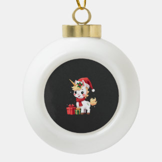 Unicorn Xmas Decoration Santa Unicorn Christmas T-