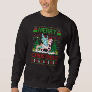 Unicorn  Xmas Tree Lights Ugly Santa Unicorn Chris Sweatshirt