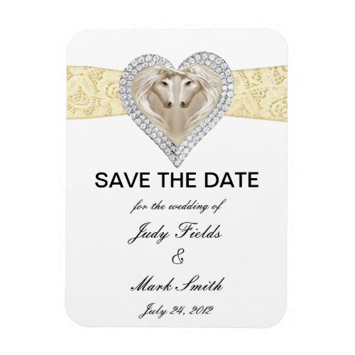 Unicorn Yellow Lace Save The Date Magnet