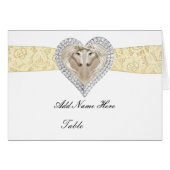 Unicorn Yellow Lace Table Place Card (Front Horizontal)