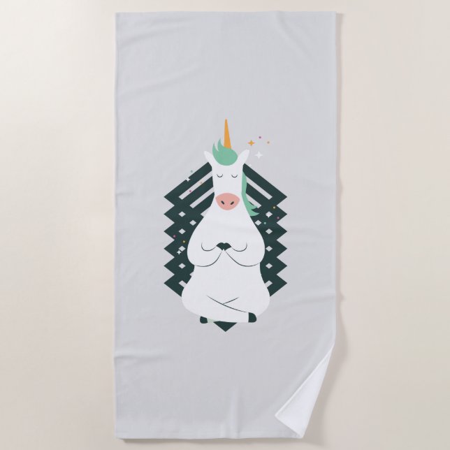 Unicorn Yoga Beach Towel (Front)