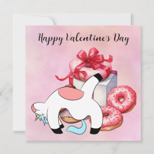 Unicorn  Yoga Class on Valentine's Day  Holiday Card