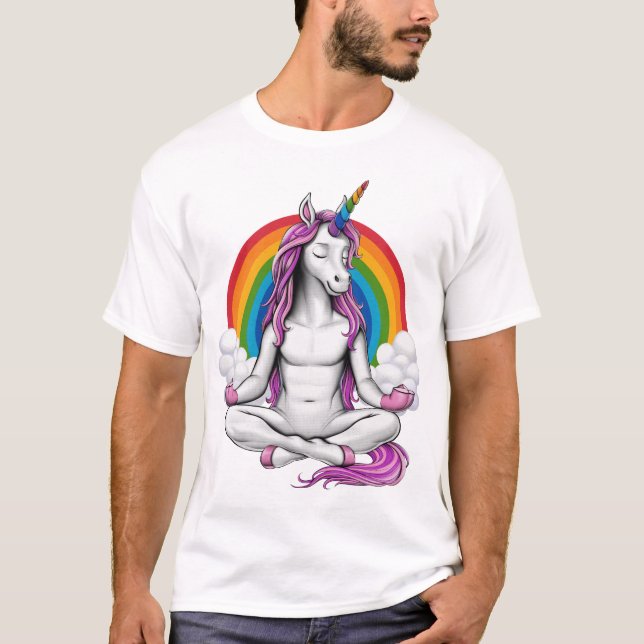 Unicorn Yoga Meditation T-Shirt (Front)