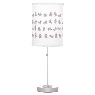 Unicorn Yoga Poses Pattern Design Table Lamp