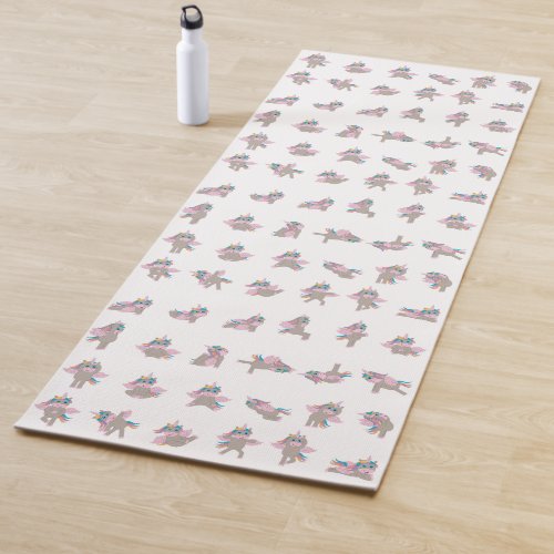 Unicorn Yoga Poses Pattern Design Yoga Mat
