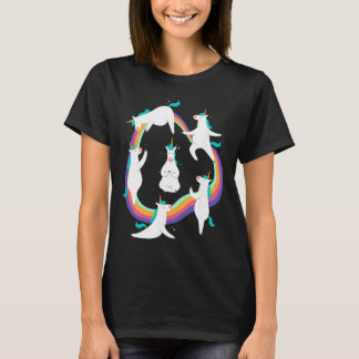 Unicorn Yoga Sun Salutation Poses Rainbow Meme T-Shirt