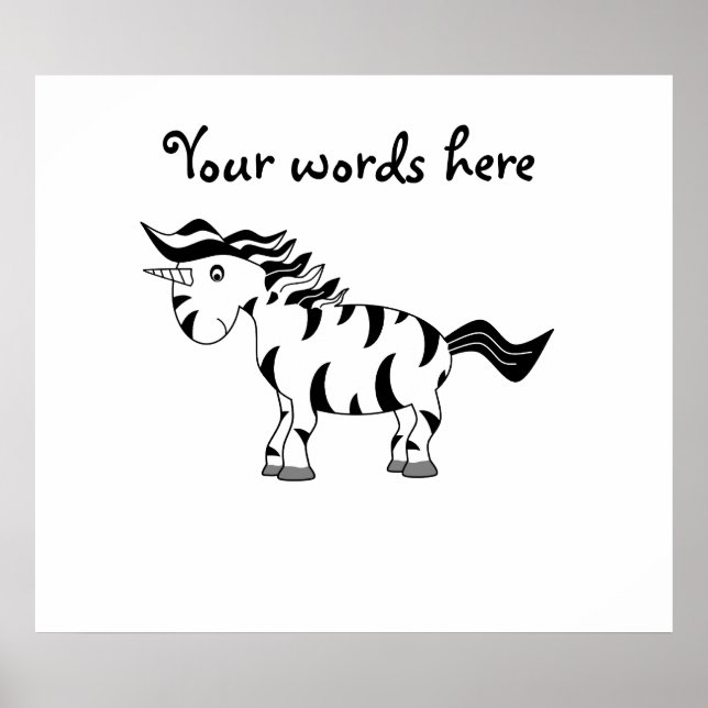 Unicorn zebra poster (Front)