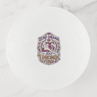 Unicorn Zero Drama Just Unicorn Vibes Stylish Whit Trinket Tray