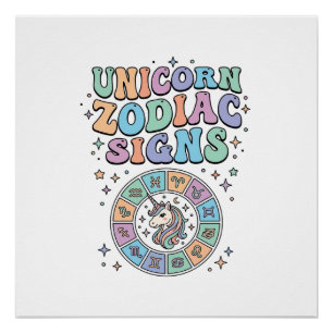 Unicorn Zodiac Signs Kawaii Vector Design_1
