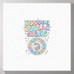 Unicorn Zodiac Signs Kawaii Vector Design_1 Canvas Photo Tile