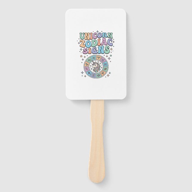 Unicorn Zodiac Signs Kawaii Vector Design_1 Hand Fan (Front)