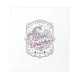 Unicorn Zodiac Unicorn Playful Cute Gift Design_1 Notepad