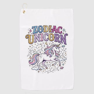 Unicorn Zodiac Unicorn Premium Vector Marketplace Golf Towel