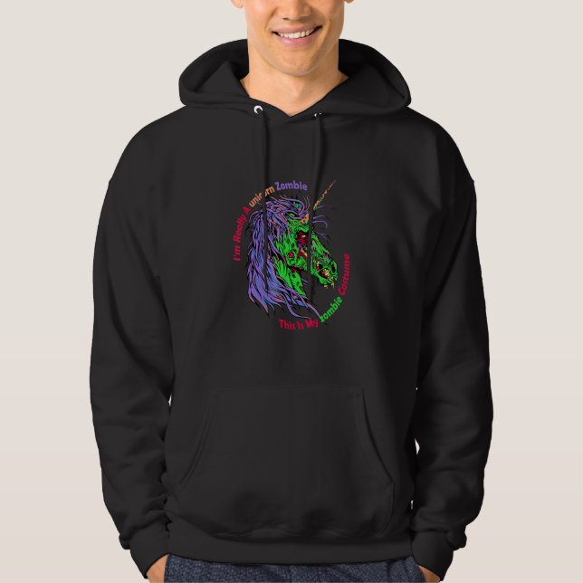 Unicorn Zombie  Zombie Hoodie (Front)