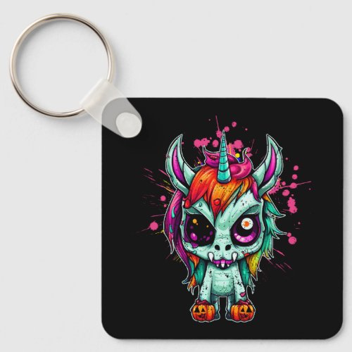 Unicorn Zombie Zombiecorn Horror Character Gothic  Keychain