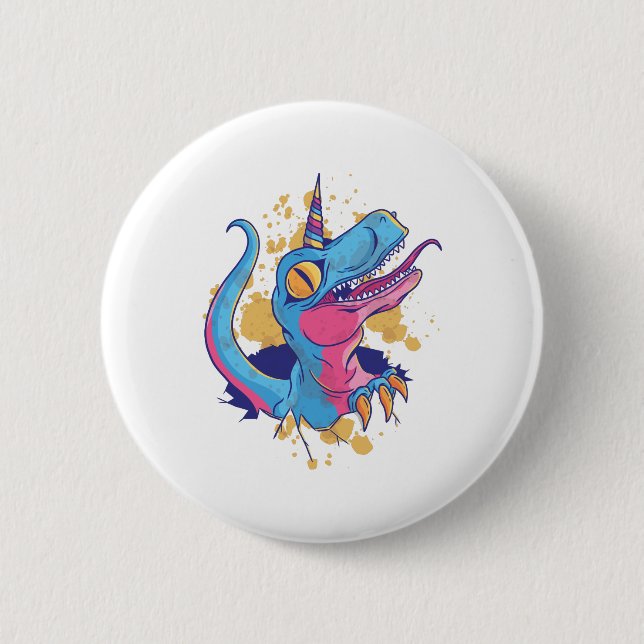 Unicornisaurus Button (Front)